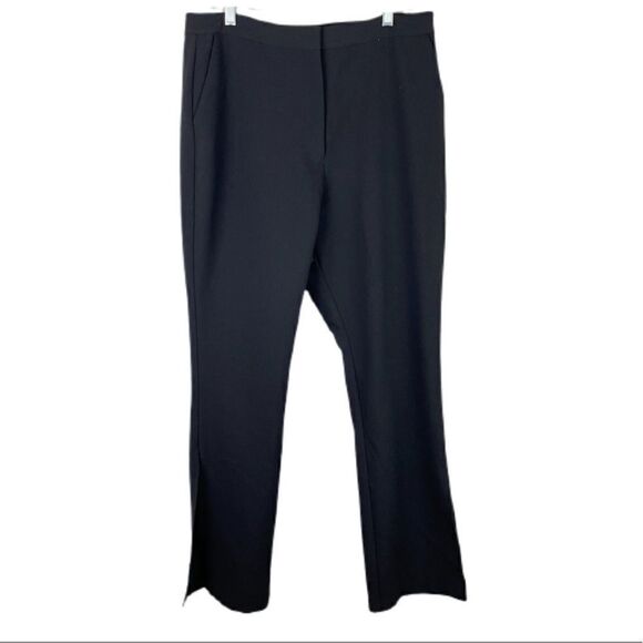 Good American Exec Flared Leg Side Slit Trouser Pant Black Plus size 14 / 32 - Picture 3 of 7